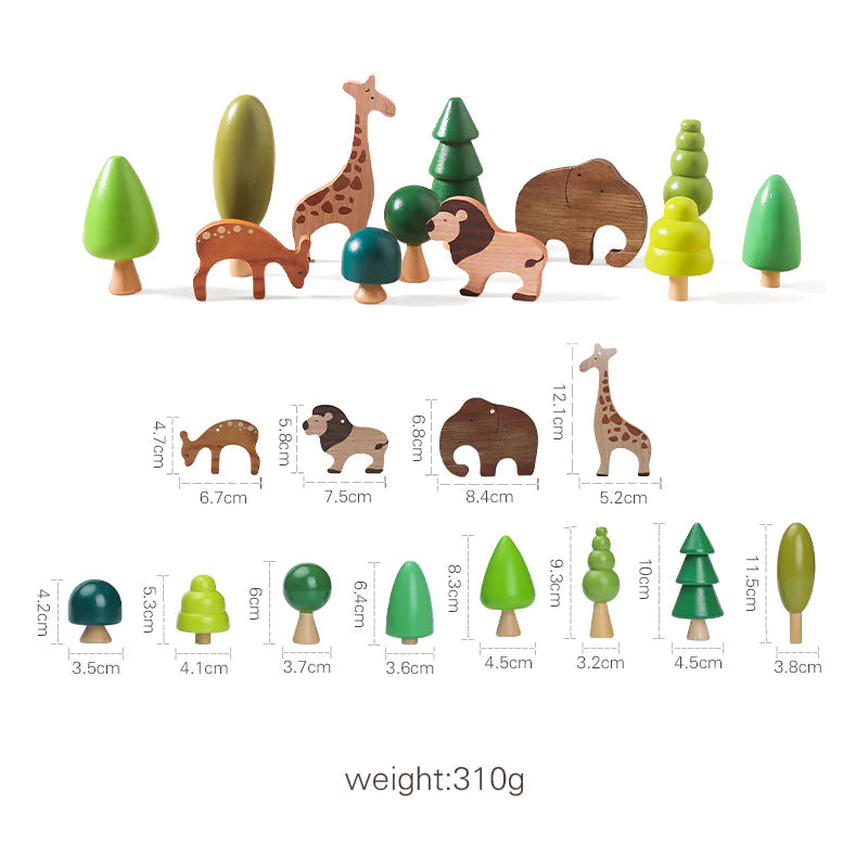 Montessori Wooden Balancing Toy - Stacking Animals